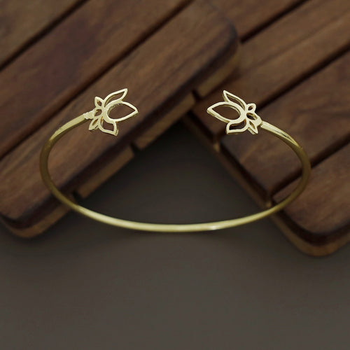 Dual Lotus Golden Bangle